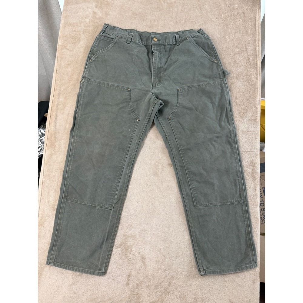 Vintage Carhartt B01 MOS Double Front Work Pants Mens Size 40x32 Moss Green